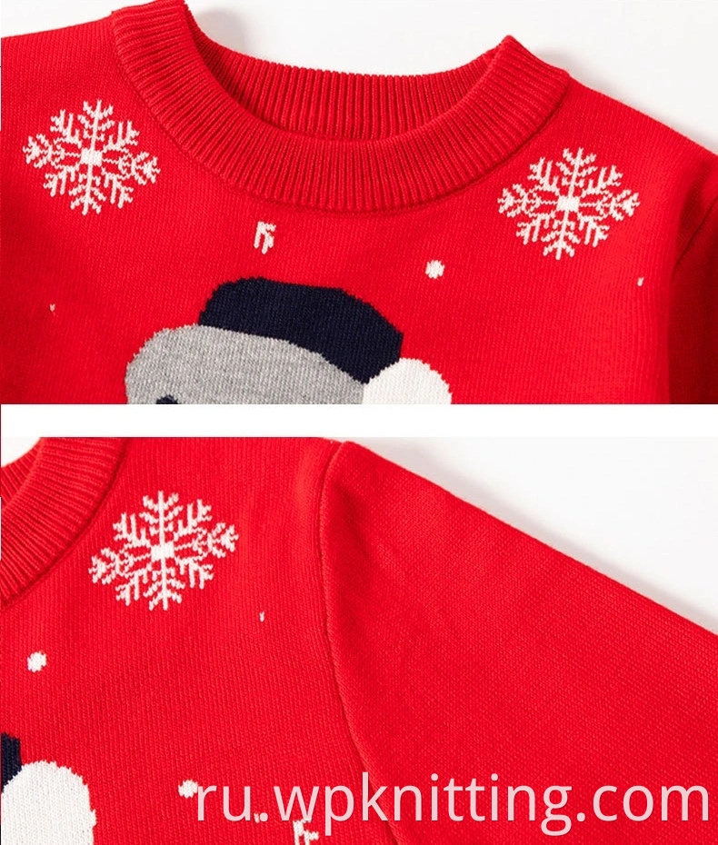 Зимняя мода дикая пуловер с длинным рукавом рождественская детская одежда